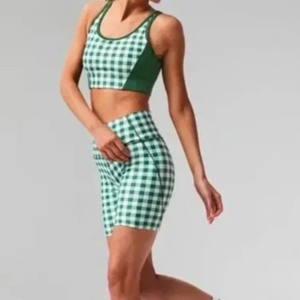 Tuckernuck Trellis Green Gingham Women’s Sports Bra/Top Size Large - Picture 3 of 3